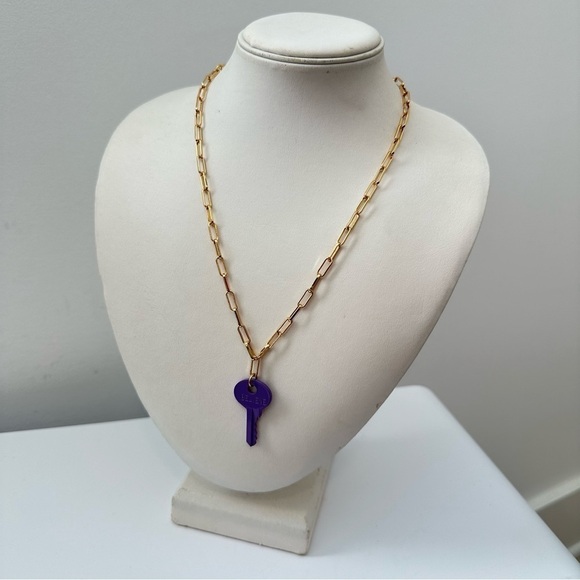 the giving keys dark purple dainty brooklyn necklace - Picture 4 of 8